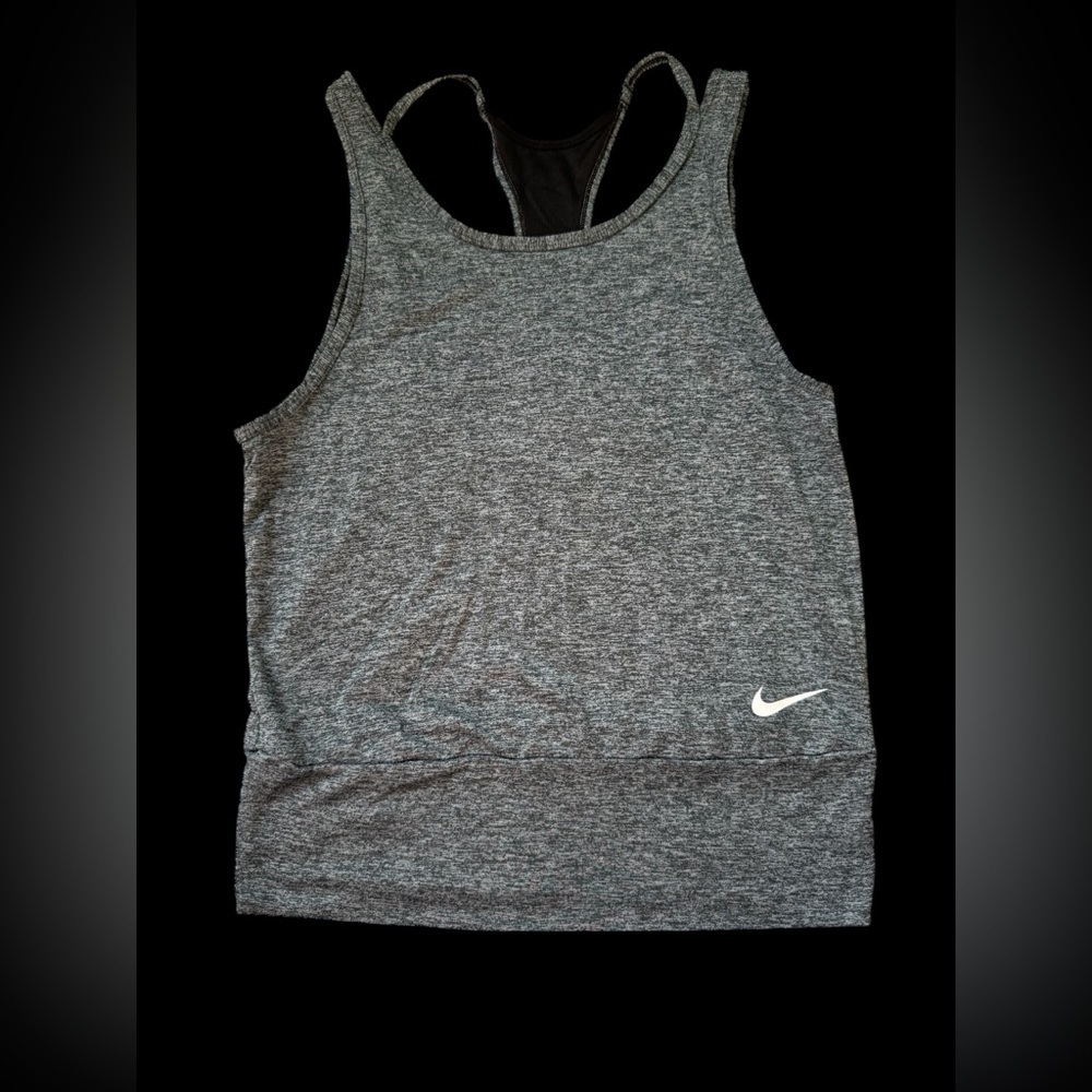 Nike Dri-Fit Gray Camo Longline Sports Bra Tank | Racerback |